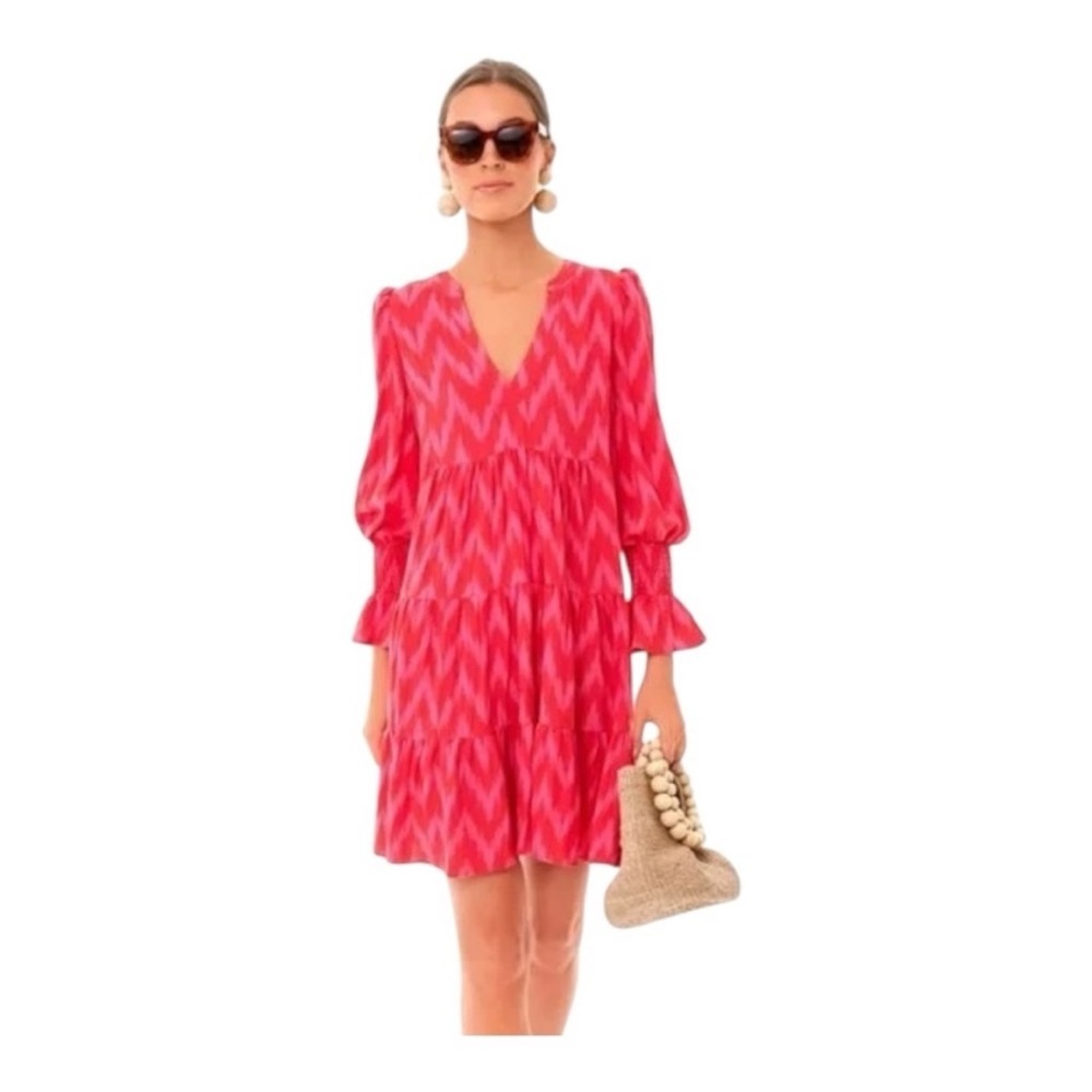 Tuckernuck Pomander Place Hot Pink Ikat Kenzo Dress Women's Size XS
Tiered